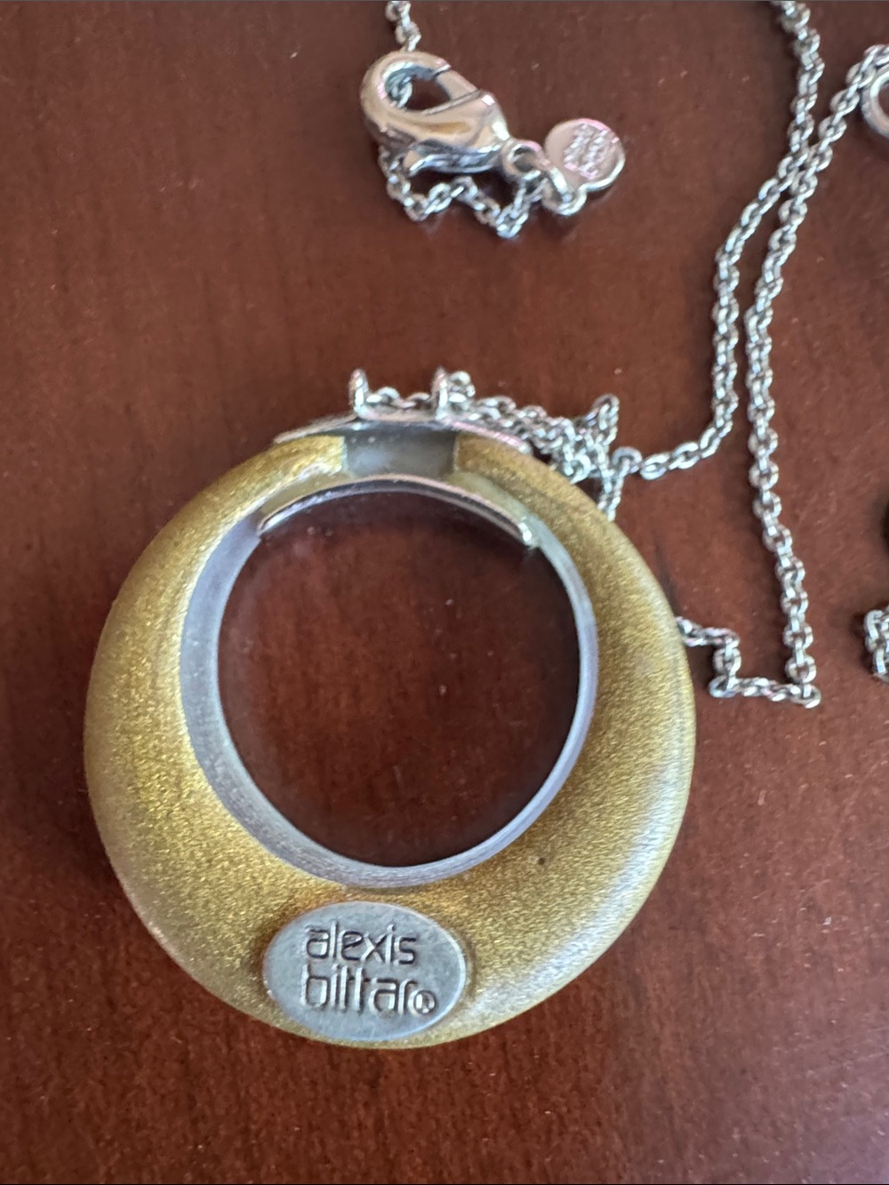 Alexis Bittar Pale Aqua Circular Pendant Necklace - Picture 4 of 9